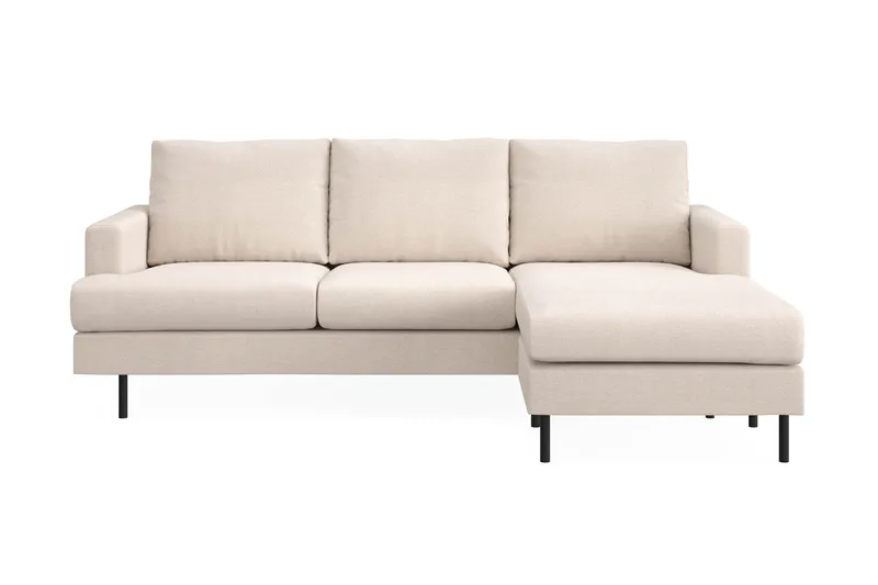Menard Compact 3-sits Högervänd L-formad Divansoffa i Tyg, Beige