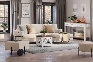Menard Compact 3-sits Högervänd L-formad Divansoffa i Tyg - Beige - Products - Möbler - Soffa - Divansoffa & schäslongsoffa - 3 sits soffa med divan