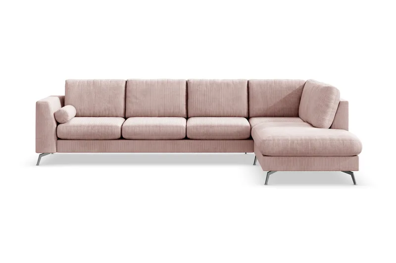Ocean Lyx 4-sits Högervänd L-formad Schäslongsoffa i Manchester, Rosa