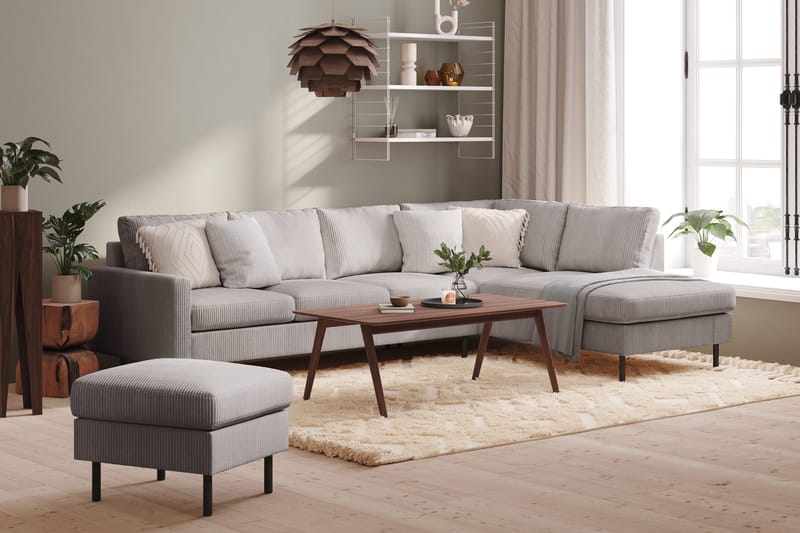 Peppe 4-sits Högervänd L-formad Schäslongsoffa i Manchester - Mörkgrå - Products - Möbler - Soffa - Divansoffa & schäslongsoffa - 4 sits soffa med divan