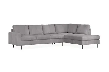 Peppe 4-sits Högervänd L-formad Schäslongsoffa i Manchester - Mörkgrå - Products - Möbler - Soffa - Divansoffa & schäslongsoffa - 4 sits soffa med divan
