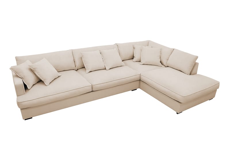 Rossita Lyx 4-sits Högervänd L-formad Extra Djup Schäslongsoffa i Manchester - Beige Manchester - Products - Möbler - Soffa - Divansoffa & schäslongsoffa - 4 sits soffa med divan