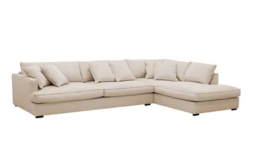 Rossita Lyx 4-sits Högervänd L-formad Extra Djup Schäslongsoffa i Manchester - Beige Manchester - Products - Möbler - Soffa - Divansoffa & schäslongsoffa - 4 sits soffa med divan