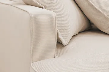 Rossita Lyx 4-sits Högervänd L-formad Extra Djup Schäslongsoffa i Manchester - Beige Manchester - Products - Möbler - Soffa - Divansoffa & schäslongsoffa - 4 sits soffa med divan