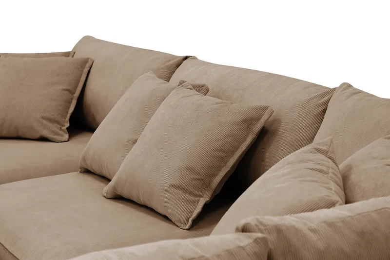 Rossita Lyx 4-sits Högervänd L-formad Extra Djup Schäslongsoffa i Manchester - Brun Manchester - Products - Möbler - Soffa - Divansoffa & schäslongsoffa - 4 sits soffa med divan