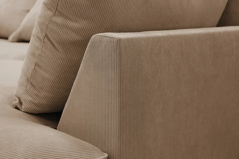 Rossita Lyx 4-sits Högervänd L-formad Extra Djup Schäslongsoffa i Manchester - Brun Manchester - Products - Möbler - Soffa - Divansoffa & schäslongsoffa - 4 sits soffa med divan