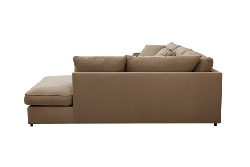 Rossita Lyx 4-sits Högervänd L-formad Extra Djup Schäslongsoffa i Manchester - Brun Manchester - Products - Möbler - Soffa - Divansoffa & schäslongsoffa - 4 sits soffa med divan