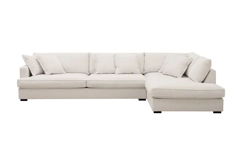 Rossita Lyx 4-sits Högervänd L-formad Extra Djup Schäslongsoffa i Manchester, Offwhite Manchester