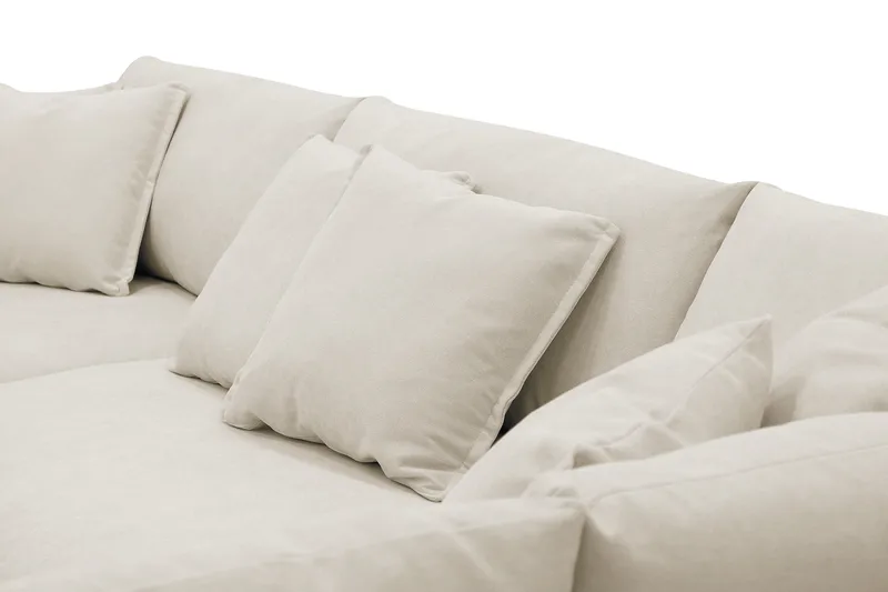 Rossita Lyx 4-sits Högervänd L-formad Extra Djup Schäslongsoffa i Tyg - Beige Tyg - Products - Möbler - Soffa - Divansoffa & schäslongsoffa - 4 sits soffa med divan