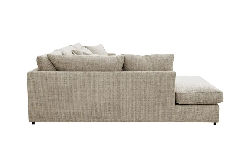 Rossita Lyx 4-sits Vänstervänd L-formad Extra Djup Schäslongsoffa i Chenille - Beige Chenille - Products - Möbler - Soffa - Divansoffa & schäslongsoffa - 4 sits soffa med divan