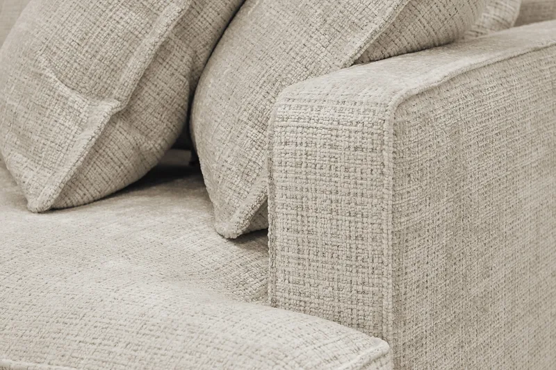 Rossita Lyx 4-sits Vänstervänd L-formad Extra Djup Schäslongsoffa i Chenille - Beige Chenille - Products - Möbler - Soffa - Divansoffa & schäslongsoffa - 4 sits soffa med divan