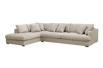 Rossita Lyx 4-sits Vänstervänd L-formad Extra Djup Schäslongsoffa i Chenille - Beige Chenille - Products - Möbler - Soffa - Divansoffa & schäslongsoffa - 4 sits soffa med divan