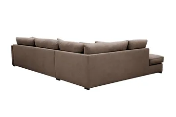 Rossita Lyx 4-sits Vänstervänd L-formad Extra Djup Schäslongsoffa i Tyg - Brun Tyg - Products - Möbler - Soffa - Divansoffa & schäslongsoffa - 4 sits soffa med divan