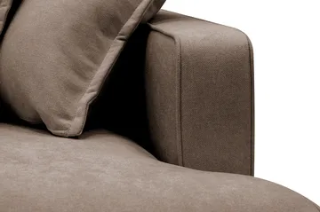 Rossita Lyx 4-sits Vänstervänd L-formad Extra Djup Schäslongsoffa i Tyg - Brun Tyg - Products - Möbler - Soffa - Divansoffa & schäslongsoffa - 4 sits soffa med divan