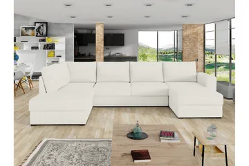 Taberk Soffa med Divan och Schäslong 4-sits - Vit - Products - Möbler - Soffa - Divansoffa & schäslongsoffa - 4 sits soffa med divan