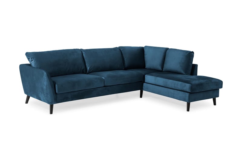 Trend 4-sits Högervänd L-formad Schäslongsoffa i Sammet - Blå - Products - Möbler - Soffa - Divansoffa & schäslongsoffa - 4 sits soffa med divan