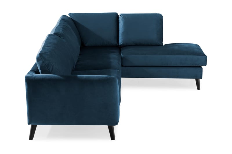 Trend 4-sits Högervänd L-formad Schäslongsoffa i Sammet - Blå - Products - Möbler - Soffa - Divansoffa & schäslongsoffa - 4 sits soffa med divan