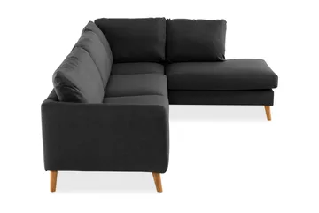 Trend 4-sits Högervänd L-formad Schäslongsoffa i Tyg - Svart - Products - Möbler - Soffa - Divansoffa & schäslongsoffa - 4 sits soffa med divan