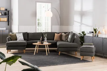 Trend 4-sits Högervänd L-formad Schäslongsoffa i Tyg - Svart - Products - Möbler - Soffa - Divansoffa & schäslongsoffa - 4 sits soffa med divan