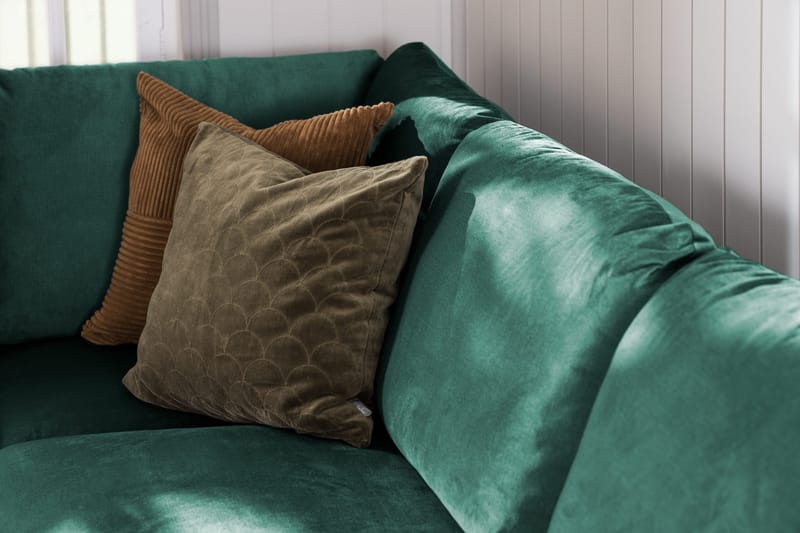 Trend 4-sits Högervänd U-formad Soffa med Divan och Schäslong i Sammet - Grön - Products - Möbler - Soffa - Divansoffa & schäslongsoffa - 4 sits soffa med divan