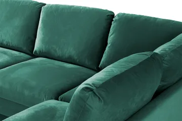 Trend 4-sits Högervänd U-formad Soffa med Divan och Schäslong i Sammet - Grön - Products - Möbler - Soffa - Divansoffa & schäslongsoffa - 4 sits soffa med divan