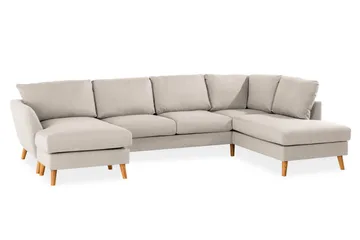Trend 4-sits Högervänd U-formad Soffa med Divan och Schäslong i Tyg - Beige - Products - Möbler - Soffa - Divansoffa & schäslongsoffa - 4 sits soffa med divan