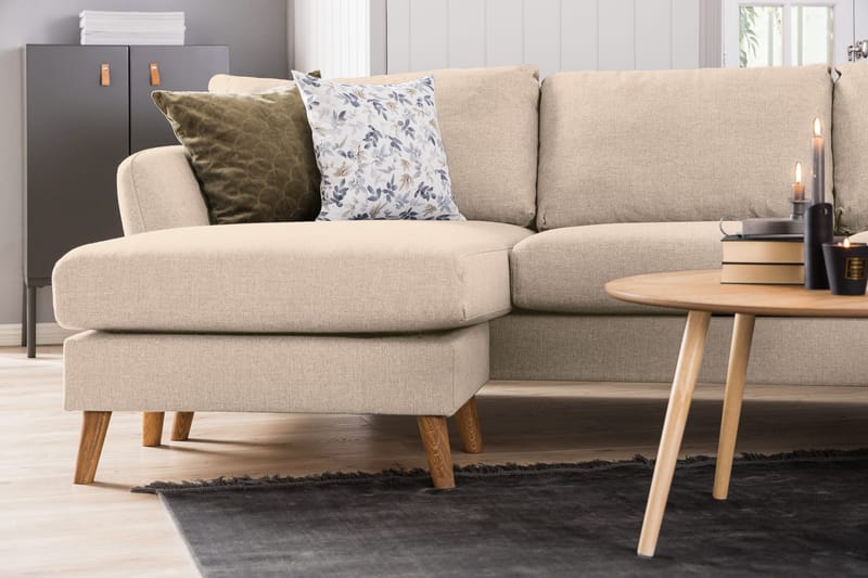 Trend 4-sits Vänstervänd L-formad Divansoffa i Tyg - Beige - Products - Möbler - Soffa - Divansoffa & schäslongsoffa - 4 sits soffa med divan