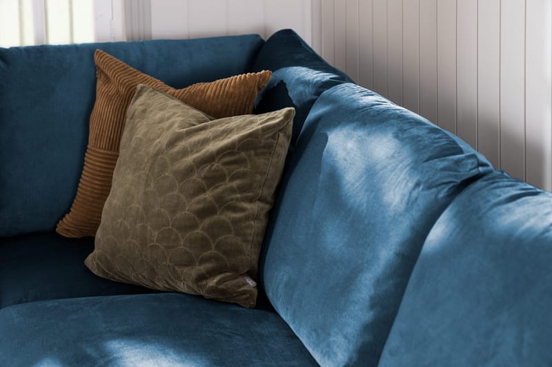 Trend 4-sits Vänstervänd L-formad Schäslongsoffa i Sammet - Blå - Products - Möbler - Soffa - Divansoffa & schäslongsoffa - 4 sits soffa med divan