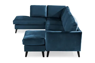 Trend 4-sits Vänstervänd U-formad Soffa med Divan och Schäslong i Sammet - Blå - Products - Möbler - Soffa - Divansoffa & schäslongsoffa - 4 sits soffa med divan