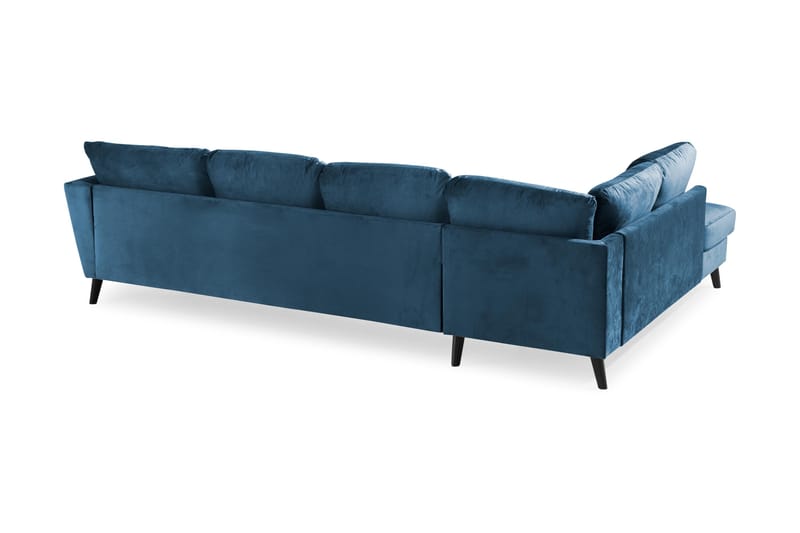 Trend 4-sits Vänstervänd U-formad Soffa med Divan och Schäslong i Sammet - Blå - Products - Möbler - Soffa - Divansoffa & schäslongsoffa - 4 sits soffa med divan