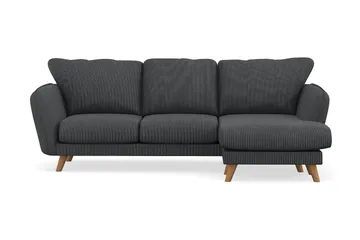 Trend Lyx 3-sits Högervänd L-formad Divansoffa i Manchester, Mörkgrå