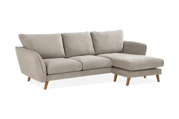 Trend Lyx 3-sits Högervänd L-formad Divansoffa i Tyg - Beige - Products - Möbler - Soffa - Divansoffa & schäslongsoffa - 4 sits soffa med divan