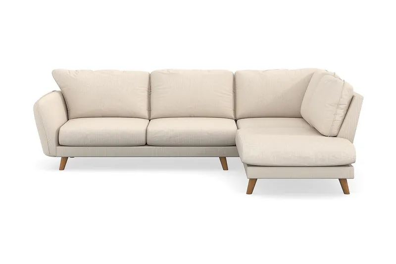 Trend Lyx 4-sits Högervänd L-formad Schäslongsoffa i Manchester, Beige