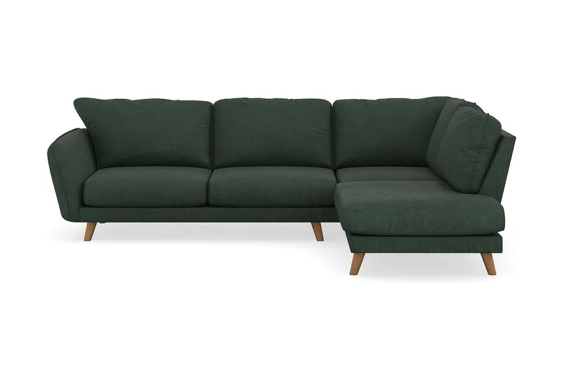 Trend Lyx 4-sits Högervänd L-formad Schäslongsoffa i Manchester, Mörkgrön