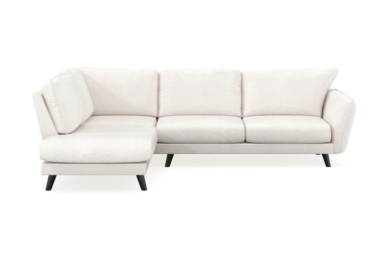 Trend Lyx 4-sits Vänstervänd L-formad Schäslongsoffa i Bouclé, Vit
