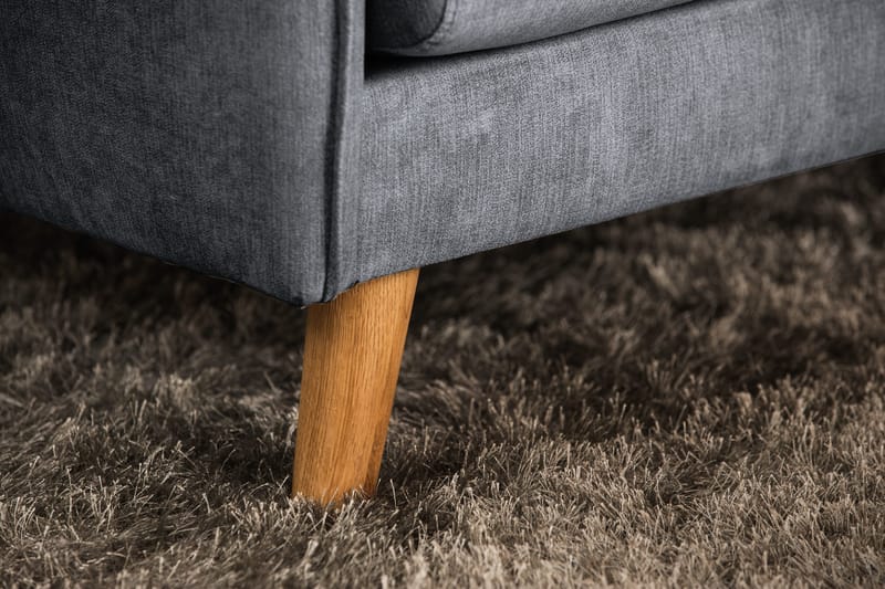 Trend Lyx Schäslongsoffa Höger - Mörkgrå/Ek - Products - Möbler - Soffa - Divansoffa & schäslongsoffa - 4 sits soffa med divan