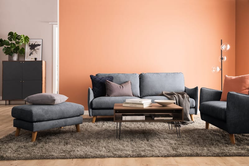 Trend Lyx Schäslongsoffa Höger - Mörkgrå/Svart - Products - Möbler - Soffa - Divansoffa & schäslongsoffa - 4 sits soffa med divan