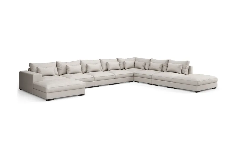 Dubai U-modulsoffa Large med Divan Vänster Extra Djup - Beige - Products - Möbler - Soffa - U-soffa