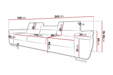 Gabina Soffa 3-sits - Svart/Grå - Products - Möbler - Soffa - Skinnsoffa