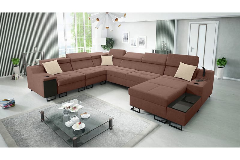 Galbally 5-sits Hörnsoffa Brown - Products - Möbler - Soffa - Sammetssoffa