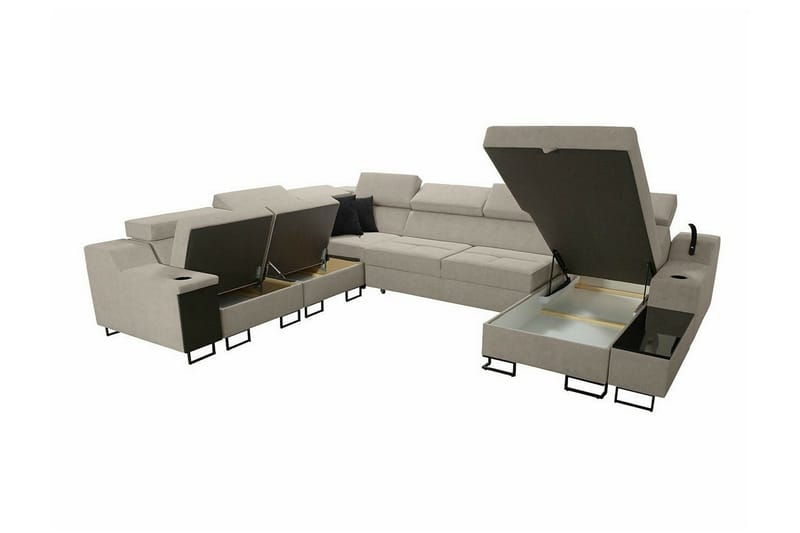 Galbally 5-sits Hörnsoffa Dark blue - Products - Möbler - Soffa - Sammetssoffa