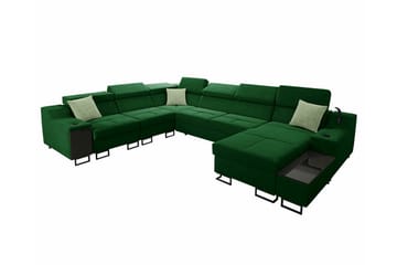 Galbally 5-sits Hörnsoffa Dark green - Products - Möbler - Soffa - Sammetssoffa