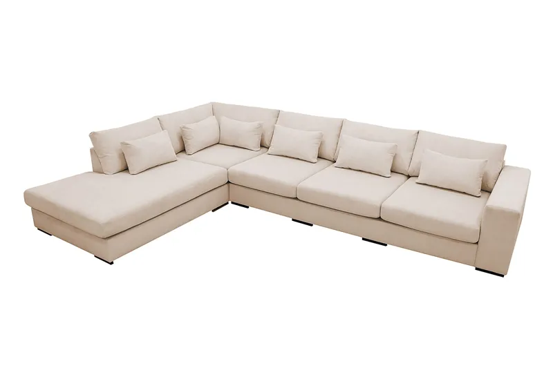 Grande 5-sits Soffa med Schäslong Vänster - Beige Manchester - Products - Möbler - Soffa - Divansoffa & schäslongsoffa