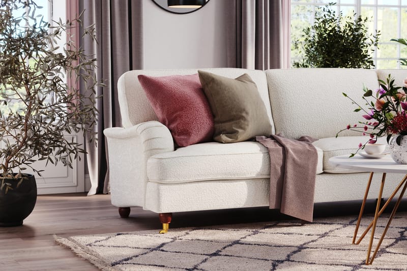 Howard Lyx 6-sits Högervänd L-formad Hörnsoffa i Bouclé - Vit - Products - Möbler - Soffa - Hörnsoffa
