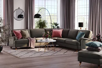 Howard Lyx 6-sits Högervänd L-formad Hörnsoffa i Manchester - Mörkgrå - Products - Möbler - Soffa - Hörnsoffa