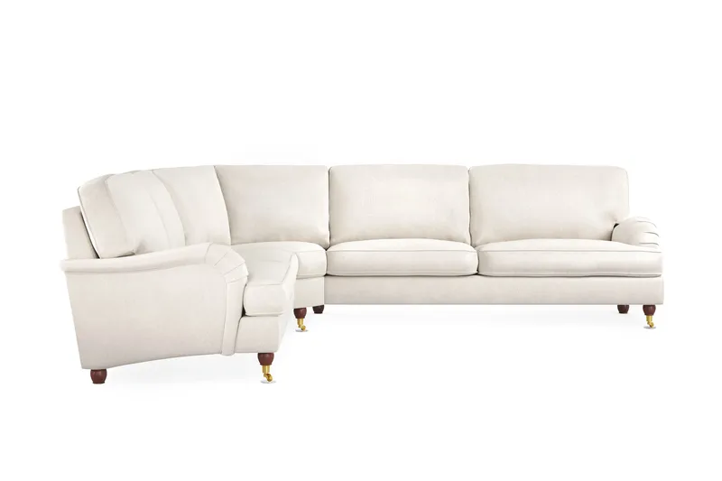 Howard Lyx 6-sits Högervänd L-formad Hörnsoffa i Sammet - Krämvit - Products - Möbler - Soffa - Hörnsoffa