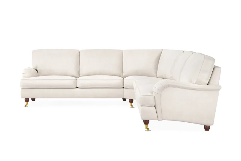 Howard Lyx 6-sits Högervänd L-formad Hörnsoffa i Sammet - Krämvit - Products - Möbler - Soffa - Hörnsoffa