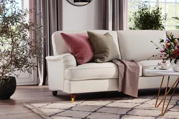 Howard Lyx 6-sits Högervänd L-formad Hörnsoffa i Sammet - Krämvit - Products - Möbler - Soffa - Hörnsoffa