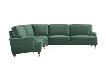 Howard Lyx 6-sits Högervänd L-formad Hörnsoffa i Sammet - Mörkgrön - Products - Möbler - Soffa - Hörnsoffa