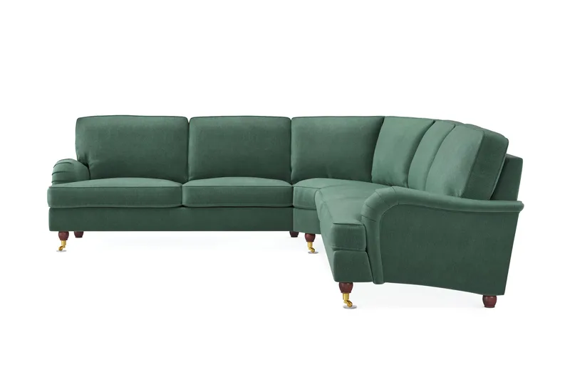Howard Lyx 6-sits Högervänd L-formad Hörnsoffa i Sammet - Mörkgrön - Products - Möbler - Soffa - Hörnsoffa